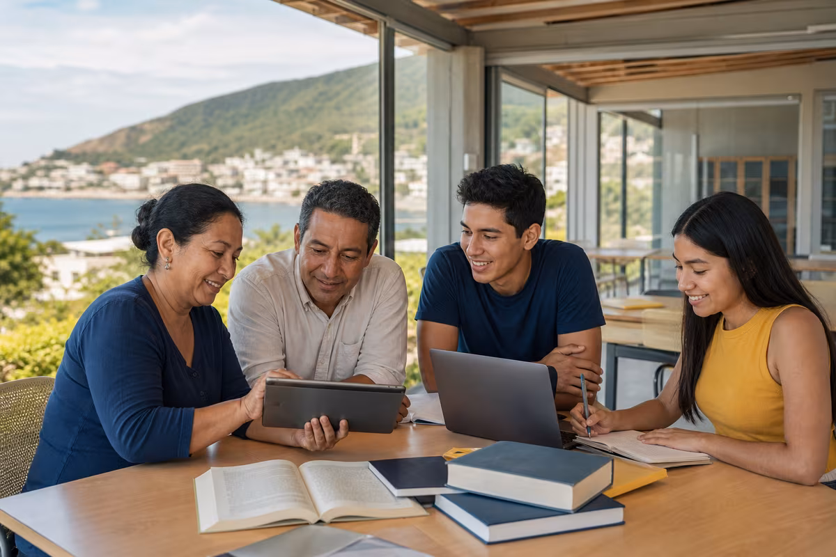 Personas acceden a libros y recursos digitales en un espacio comunitario territorial